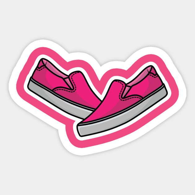 Pair Of Running Shoes Sticker vector illustration. Fashion object icon design concept. Boys outdoor fashion shoes sticker vector design with shadow. Sticker by AlviStudio